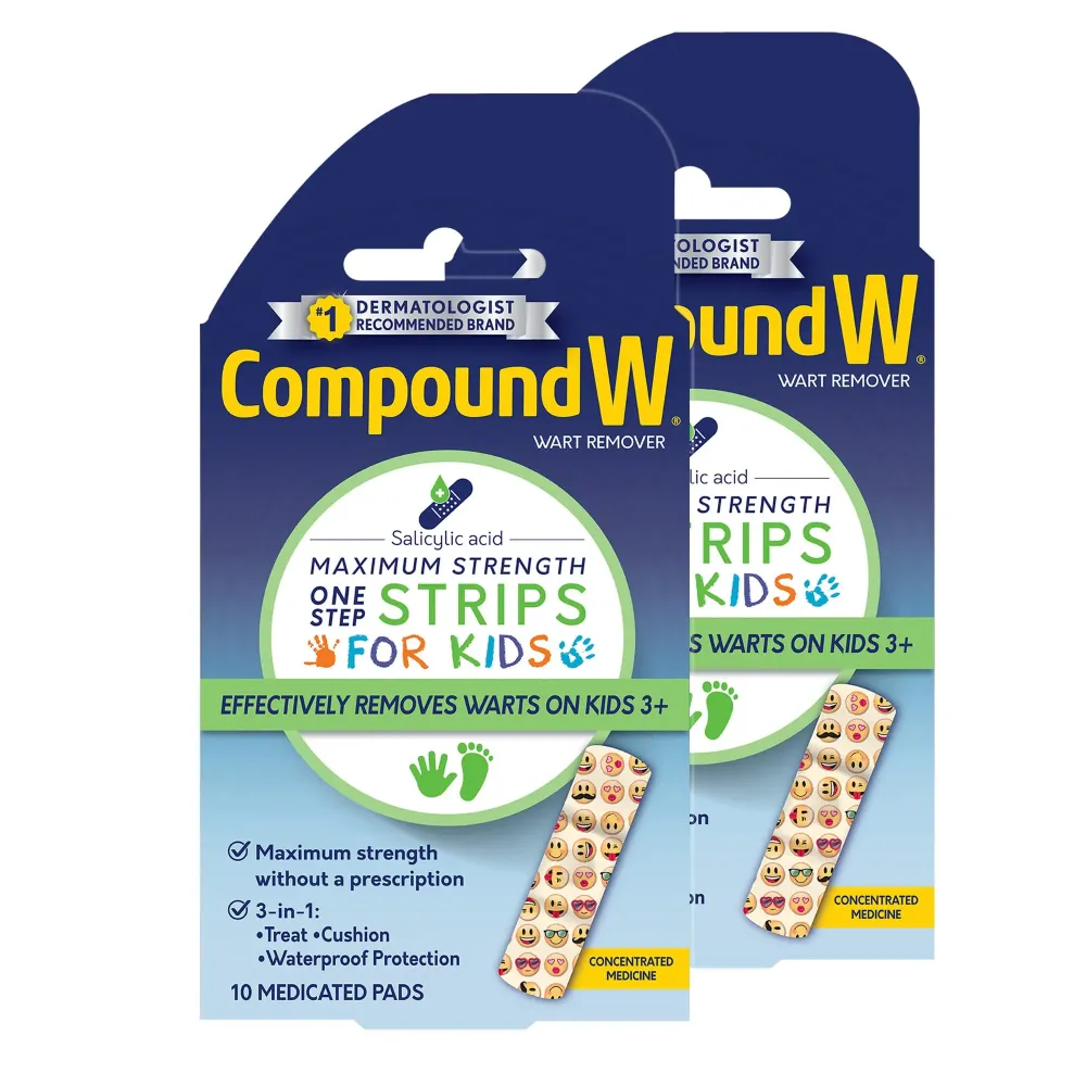 Compound W One Step Wart Remover Strips for Kids, 10 Medicated Strips for Wart Removal, 2 Pack Compound W One Step Wart Remover Strips for Kids, 10 Medicated Strips for Wart Removal, 2 Pack