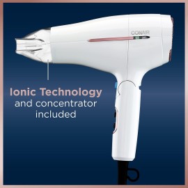Conair Hair Dryer, Worldwide Travel Hair Dryer with Smart Voltage Technology and Folding Handle, Includes Concentrator Conair Hair Dryer, Worldwide Travel Hair Dryer with Smart Voltage Technology and Folding Handle, Includes Concentrator
