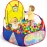 Eocolz Kids Ball Pit Large Pop Up Childrens Ball Pits Tent for Toddlers Playhouse Baby Crawl Playpen with Basketball Hoop and Zipper Storage Bag, 4 Ft/120CM, Balls Not Included (Blue Yellow Red)
