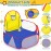 Eocolz Kids Ball Pit Large Pop Up Childrens Ball Pits Tent for Toddlers Playhouse Baby Crawl Playpen with Basketball Hoop and Zipper Storage Bag, 4 Ft/120CM, Balls Not Included (Blue Yellow Red)