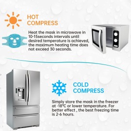 ZNCUETD Cold Face Eye Mask Ice Pack Reduce Face Puff, Dark Circles, Gel Beads Hot Heat Cold Compress Pack, Face SPA for Woman Sleeping, Pressure, Headaches, Skin Care, Post Laser Care[Blue]