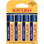 Burt\'s Bees 100% Natural Moisturizing Lip Balm, Vanilla Bean - 4 Tubes