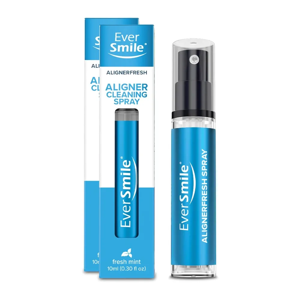 EverSmile AlignerFresh Cleaning Spray for Invisalign and All Clear Aligners and Retainers - On-the-Go Cleaning & Teeth Whitening, Kills Bacteria, Fights Bad Breath - Mint Flavor, 10ml (2 Pack) EverSmile AlignerFresh Cleaning Spray for Invisalign and All Clear Aligners and Retainers - On-the-Go Cleaning & Teeth Whitening, Kills Bacteria, Fights Bad Breath - Mint Flavor, 10ml (2 Pack)