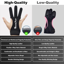 Archery Gloves Shooting Hunting Leather Three Finger Protector for Youth Adult Beginner - M Archery Gloves Shooting Hunting Leather Three Finger Protector for Youth Adult Beginner - M