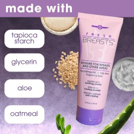 Fresh BREASTS Anti Chafing Deodorant Lotion to Powder, 3.4oz - Anti Chafe Cream Whole Body Deodorant for Women, Inner Thighs & Areas that Sweat, No Talc, Aluminum and Fragrance Fresh BREASTS Anti Chafing Deodorant Lotion to Powder, 3.4oz - Anti Chafe Cream Whole Body Deodorant for Women, Inner Thighs & Areas that Sweat, No Talc, Aluminum and Fragrance