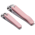 Rocutus 2pcs/Set Nail Clippers Set Portable Nail Scissors Toenail Clippers Nail Clippers,Adult Pedicure Nail Clippers,Fingernail Clippers Household Foot Manicure Scissors Manicure Tools (Pink)