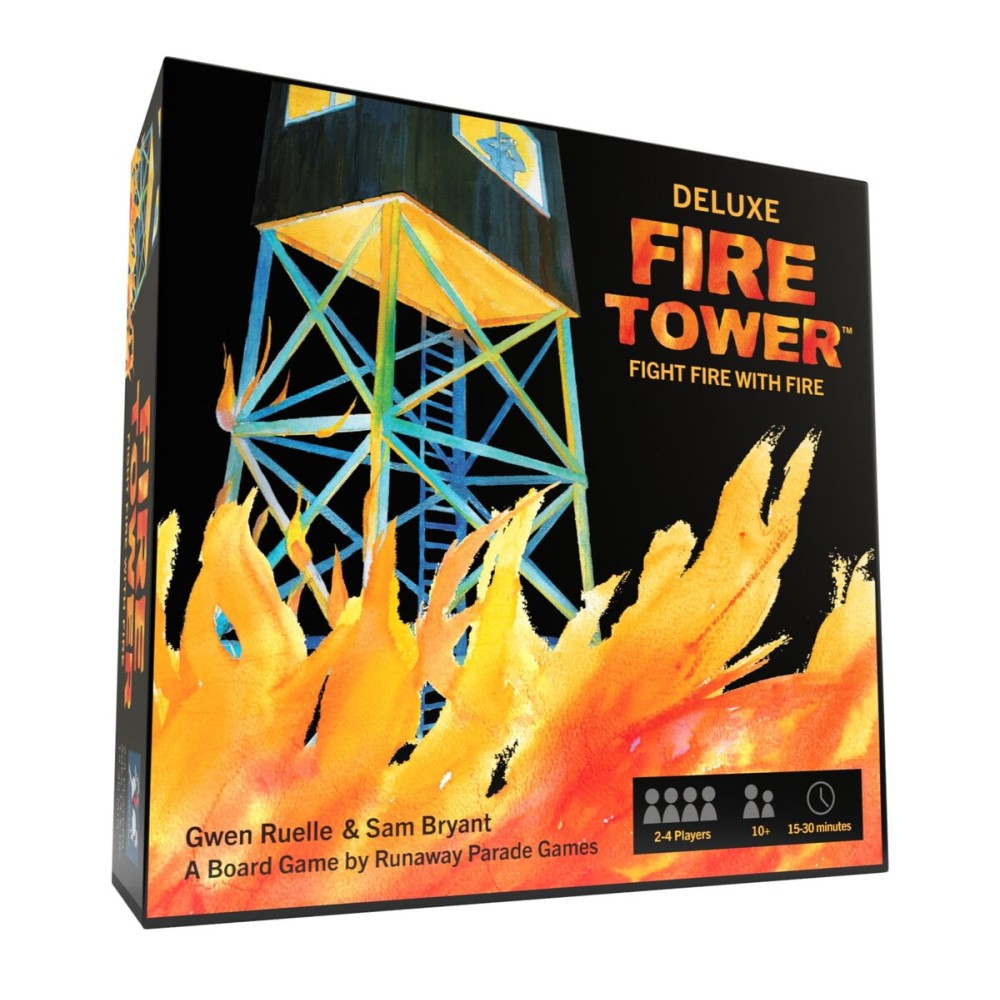 Runaway Parade Games Fire Tower Board Game Deluxe Edition- Fight Fire with Fire in This Fast-paced, Competitive Strategy Game | Easy to Learn | 10+ | 15-30 min