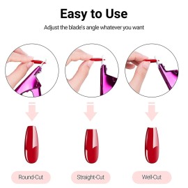 MelodySusie Acrylic Nail Clippers, Professional Nail Clippers Cutters for Acrylic Nails Fake Nail Tips, Adjustable Stainless Nail Trimmer, Manicure Tool for Salon Home Nail Art, Plum