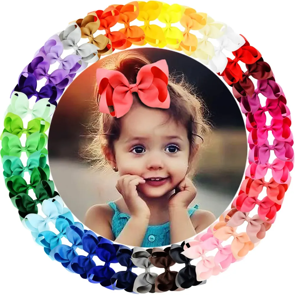 WillingTee 40colors 4.5 Hair Bows for Girls Grosgrain Ribbon Big Hair Bows Alligator Clips Hair Accessories for Baby Girls Infants Toddlers Teens Kids Children 40 Colors WillingTee 40colors 4.5 Hair Bows for Girls Grosgrain Ribbon Big Hair Bows Alligator Clips Hair Accessories for Baby Girls Infants Toddlers Teens Kids Children 40 Colors