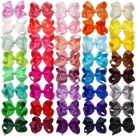 WillingTee 40colors 4.5 Hair Bows for Girls Grosgrain Ribbon Big Hair Bows Alligator Clips Hair Accessories for Baby Girls Infants Toddlers Teens Kids Children 40 Colors WillingTee 40colors 4.5 Hair Bows for Girls Grosgrain Ribbon Big Hair Bows Alligator Clips Hair Accessories for Baby Girls Infants Toddlers Teens Kids Children 40 Colors