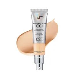 IT Cosmetics Your Skin But Better CC+ Cream, Light Medium (C) - Color Correcting Cream, Full-Coverage Foundation, Hydrating Serum & SPF 50+ Sunscreen - Natural Finish - 1.08 fl oz IT Cosmetics Your Skin But Better CC+ Cream, Light Medium (C) - Color Correcting Cream, Full-Coverage Foundation, Hydrating Serum & SPF 50+ Sunscreen - Natural Finish - 1.08 fl oz