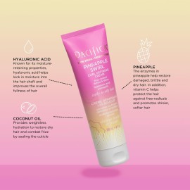 Pacifica Pineapple Swirl Curl Defining Cream for Curly Hair 4 oz - Frizz Control & Curl Enhancer Styling Cream for Curly & Wavy Hair Coconut Oil & Hyaluronic Acid Defines & Adds Bounce Without Crunch