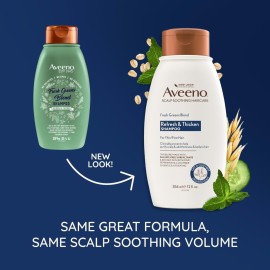 Aveeno Fresh Greens Blend Natural Volumizing Shampoo, Cucumber, Rosemary, for Fine Hair, 12 fl oz Aveeno Fresh Greens Blend Natural Volumizing Shampoo, Cucumber, Rosemary, for Fine Hair, 12 fl oz