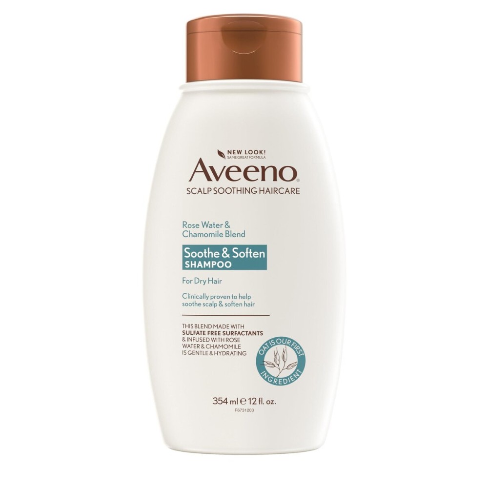 Aveeno Rose Water & Chamomile Shampoo for Dry Hair, Hydrating, 12 fl oz Aveeno Rose Water & Chamomile Shampoo for Dry Hair, Hydrating, 12 fl oz