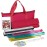 F2C American Mah Jongg Mahjong Set 166 Tiles, 4 Colors All-in-One Rack/Pushers, Red Paisley Soft Bag and Accessories -Classic Full Size Complete Mahjongg Mah Jong Set (Red)