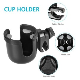 Accmor Stroller Cup Holder, Universal Cup Holder, Bike Cup Holder, 360 Rotatable Large Caliber Drinks Holder for Stroller, Bike, Wheelchair, Walker, Black Accmor Stroller Cup Holder, Universal Cup Holder, Bike Cup Holder, 360 Rotatable Large Caliber Drinks Holder for Stroller, Bike, Wheelchair, Walker, Black