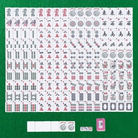 LEMY 166 Tiles American Mahjong Set w/Soft Carrying Bag - Classic Full Size Complete Mah Jongg Set - 4 Colored All-in-One Racks/Pushers - Rules Included, Cream White LEMY 166 Tiles American Mahjong Set w/Soft Carrying Bag - Classic Full Size Complete Mah Jongg Set - 4 Colored All-in-One Racks/Pushers - Rules Included, Cream White