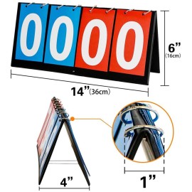 APORO 4-Digital Portable Table Top Scoreboard Flipper, Multi Sports Score Flip Scoreboard (0-99) APORO 4-Digital Portable Table Top Scoreboard Flipper, Multi Sports Score Flip Scoreboard (0-99)