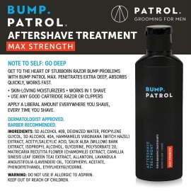 Bump Patrol Maximum Strength Aftershave Formula - After Shave Solution Eliminates Razor Bumps and Ingrown Hairs - 4 Ounces