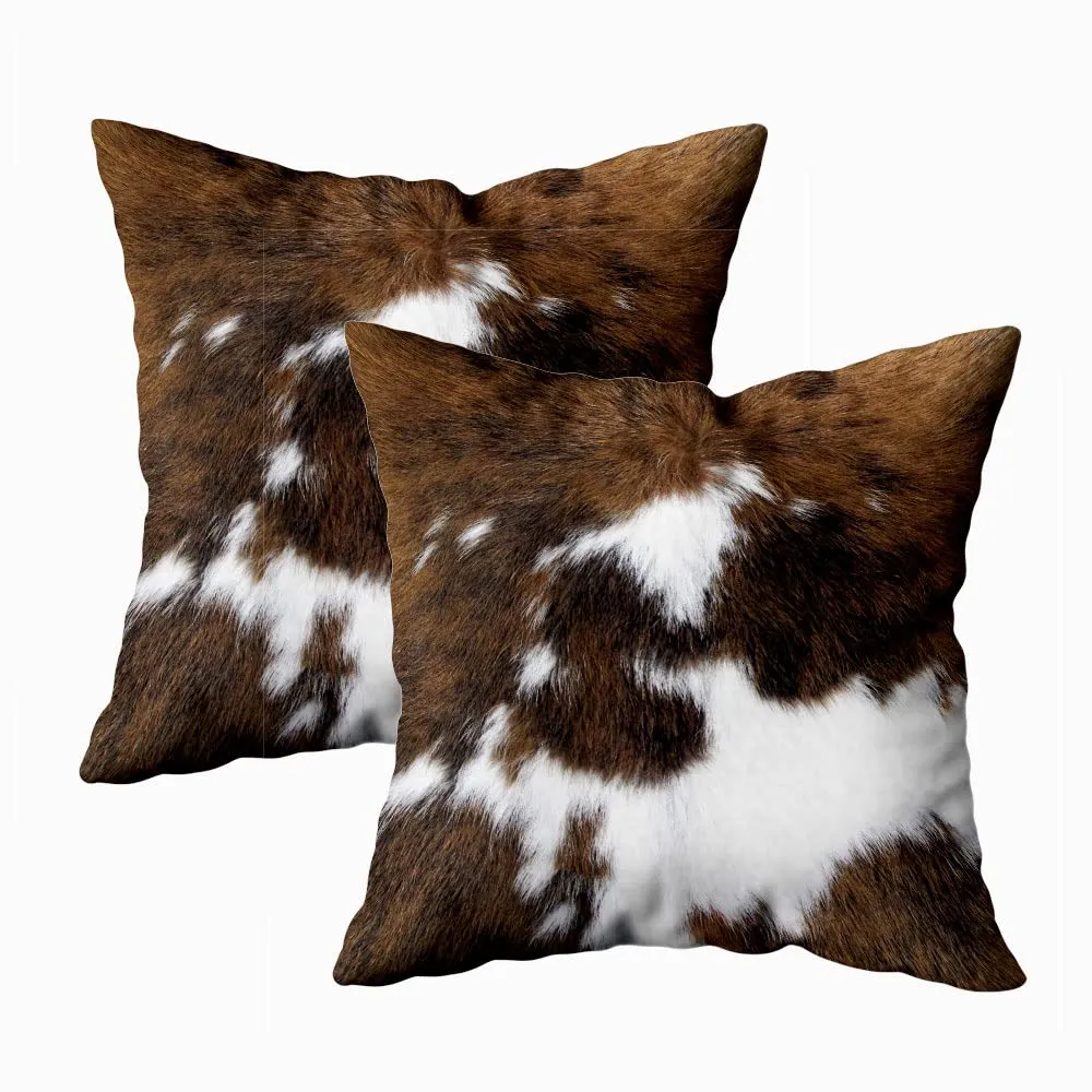 TOMWISH Pack of 2 Throw Pillow Covers Christmas Cowhide Printing Western 18x18 Pillow Cover,Decorative Throw Pillows Cushion Covers for Home Living Room Sofa Bedroom TOMWISH Pack of 2 Throw Pillow Covers Christmas Cowhide Printing Western 18x18 Pillow Cover,Decorative Throw Pillows Cushion Covers for Home Living Room Sofa Bedroom