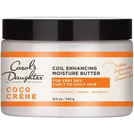 Carol\'s Daughter Coco Creme Coil Enhancing Moisture Butter, with Coconut Oil and Mango Butter, for Very Dry Curly Hair, Paraben and Silicone Free, 12 oz