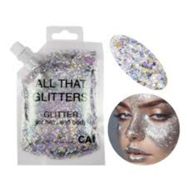 Face, Body & Hair Glitter Gel - Halloween Glitter for Kids and Women - 3 Oz Cosmetic-Grade Gel w/Moon & Stars for Festivals & Halloween Party, Easy Apply & Wash Off - Gold 1Pack