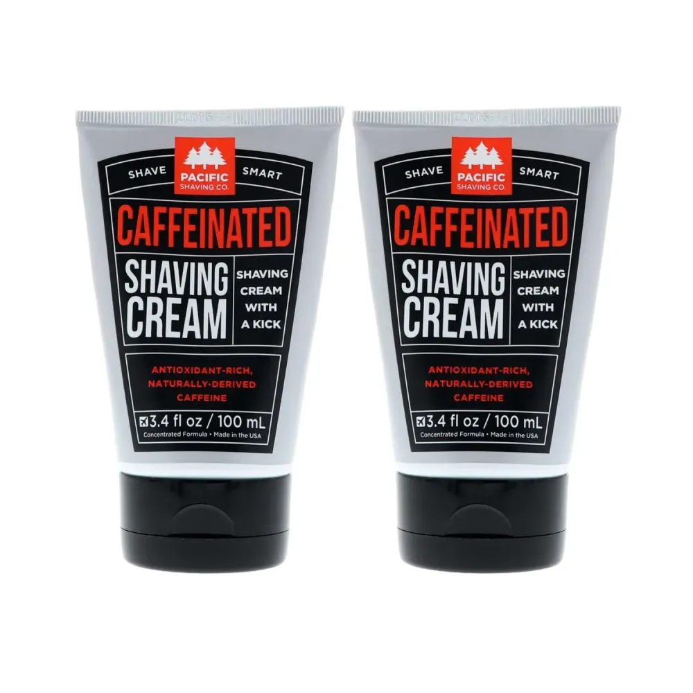 Pacific Shaving Company Caffeinated Shaving Cream - Caffeine, Shea Butter + Spearmint Antioxidant Shaving Cream - Clean Formula for Hydrating, Redness Reducing + Irritation-Free Shave (3.4 Oz, 2 Pack) Pacific Shaving Company Caffeinated Shaving Cream - Caffeine, Shea Butter + Spearmint Antioxidant Shaving Cream - Clean Formula for Hydrating, Redness Reducing + Irritation-Free Shave (3.4 Oz, 2 Pack)