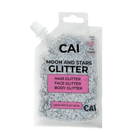 Hair Glitter Gel; Body & Face Glitter for Women/Kids (Large 3 Oz Silver) Moon & Stars; Iridescent Holograph Cosmetic Grade- Apply Without Glue, Easy to Take Off Keeps Skin Clean Hair Glitter Gel; Body & Face Glitter for Women/Kids (Large 3 Oz Silver) Moon & Stars; Iridescent Holograph Cosmetic Grade- Apply Without Glue, Easy to Take Off Keeps Skin Clean