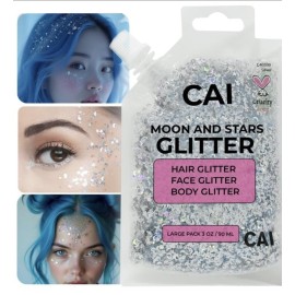 Face, Body & Hair Glitter Gel - Halloween Glitter for Kids and Women - 3 Oz Cosmetic-Grade Gel w/Moon & Stars for Festivals & Halloween Party, Easy Apply & Wash Off - Unicorn 5Pack Face, Body & Hair Glitter Gel - Halloween Glitter for Kids and Women - 3 Oz Cosmetic-Grade Gel w/Moon & Stars for Festivals & Halloween Party, Easy Apply & Wash Off - Unicorn 5Pack
