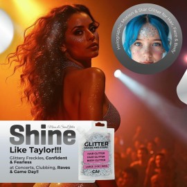 Face, Body & Hair Glitter Gel - Halloween Glitter for Kids and Women - 3 Oz Cosmetic-Grade Gel w/Moon & Stars for Festivals & Halloween Party, Easy Apply & Wash Off - Pink 1Pack Face, Body & Hair Glitter Gel - Halloween Glitter for Kids and Women - 3 Oz Cosmetic-Grade Gel w/Moon & Stars for Festivals & Halloween Party, Easy Apply & Wash Off - Pink 1Pack