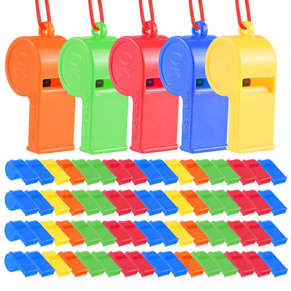 WSYUB 72Pcs Plastic Whistles, Bulk Whistles, Training Sports Whistles with Lanyard, Loud Toys Whistles for Kids Christmas Birthday Party Goody Bag Fillers Games Survival Emergency, 5 Brilliant Colors WSYUB 72Pcs Plastic Whistles, Bulk Whistles, Training Sports Whistles with Lanyard, Loud Toys Whistles for Kids Christmas Birthday Party Goody Bag Fillers Games Survival Emergency, 5 Brilliant Colors
