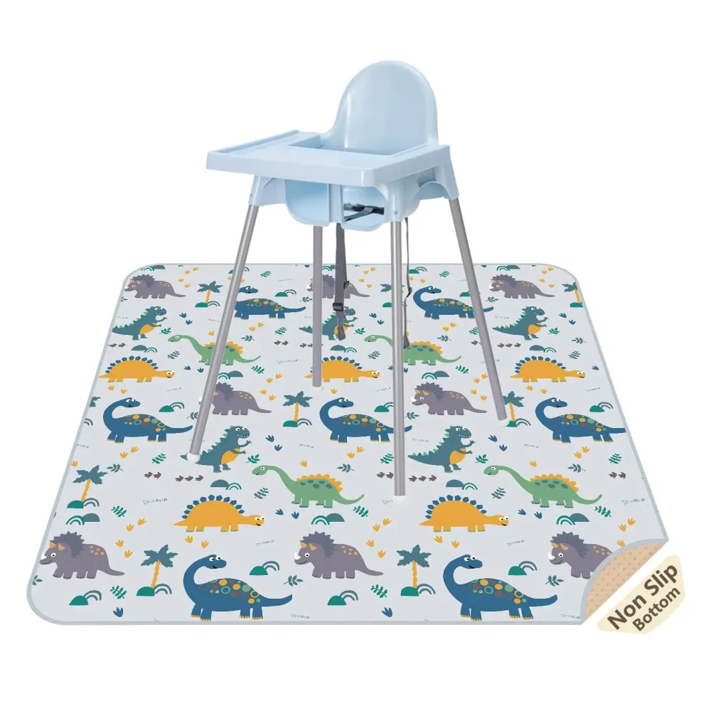 Splat Floor Mat for Under High Chair/Arts/Crafts by CLCROBD, 51 Waterproof Anti-Slip Food Splash Spill Mess Mat, Washable Portable Picnic Mat and Table Cloth