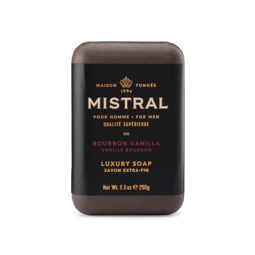 Mistral Bar Soap, Bourbon Vanilla, Large, Natural Exfoliation Mistral Bar Soap, Bourbon Vanilla, Large, Natural Exfoliation