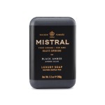 Mistral Black Amber Luxury Bar Soap for Men | Mens Natural Soap Bar | Paraben, Phthalats Free | Moisturizing & Triple-Milled Natural Soap for Men - Made in France | Large, 8.8 oz