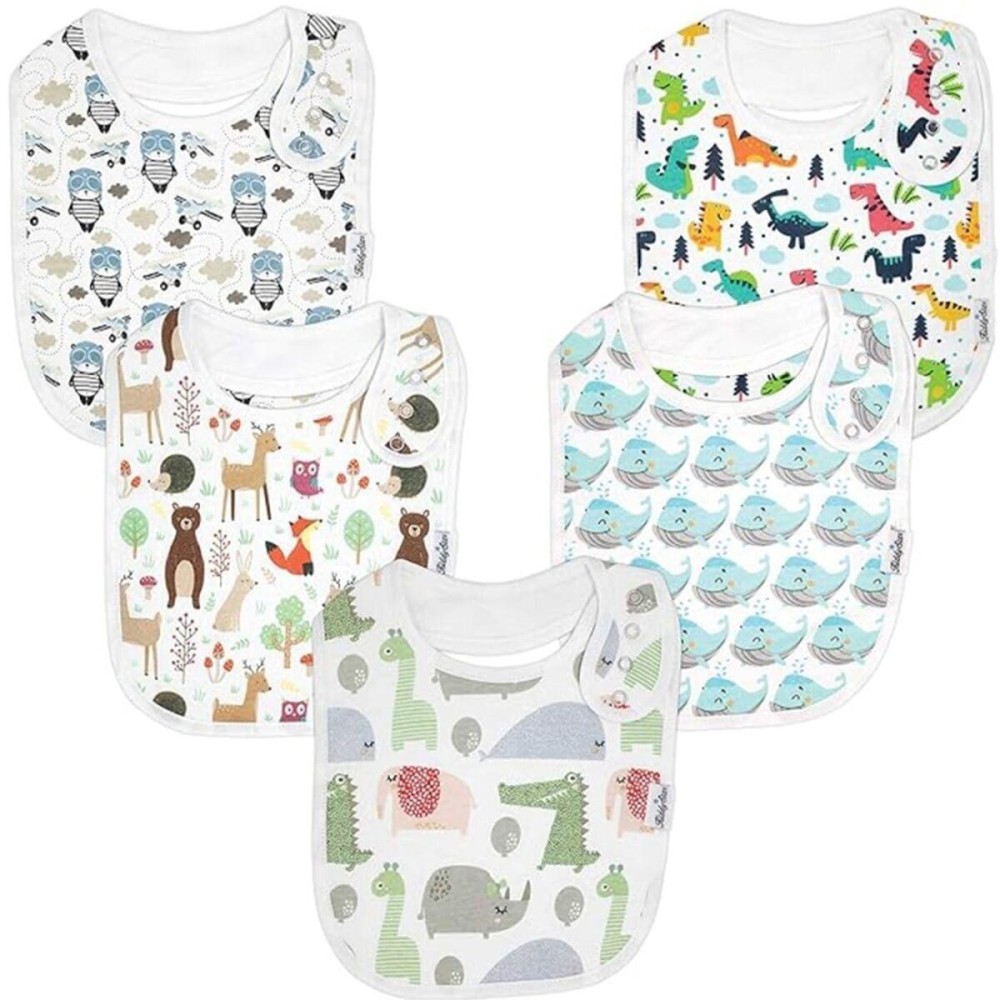 KiddyStar Double Layer Bandana Bibs - Multi Snaps Adjustable Organic Cotton Teething Bib - Absorbent Drooling Protection KiddyStar Double Layer Bandana Bibs - Multi Snaps Adjustable Organic Cotton Teething Bib - Absorbent Drooling Protection