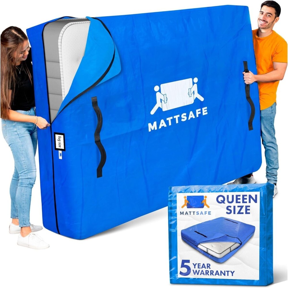 Nordic Elk Mattress Bags for Moving and Storage (Queen) Heavy Duty Moving Supplies, 8 Sturdy Handles, Strong Zipper, Mattress Cover Queen Size Bed Bags, Storage Cover Essentials Packing Protector Nordic Elk Mattress Bags for Moving and Storage (Queen) Heavy Duty Moving Supplies, 8 Sturdy Handles, Strong Zipper, Mattress Cover Queen Size Bed Bags, Storage Cover Essentials Packing Protector