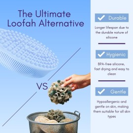 Avilana Silicone Body Scrubber - Dual-Sided Exfoliator for Men & Women, Gentle Loofah Alternative, Easy-to-Clean Silicone Shower Scrubber Avilana Silicone Body Scrubber - Dual-Sided Exfoliator for Men & Women, Gentle Loofah Alternative, Easy-to-Clean Silicone Shower Scrubber