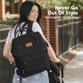 KeaBabies Baby Diaper Bag Backpack - Large Baby Bag for Boys, Girls, Waterproof Multi Function Travel Diaper Backpack with Changing Pad, Durable Travel Essentials for Moms and Dads (Trendy Black) KeaBabies Baby Diaper Bag Backpack - Large Baby Bag for Boys, Girls, Waterproof Multi Function Travel Diaper Backpack with Changing Pad, Durable Travel Essentials for Moms and Dads (Trendy Black)