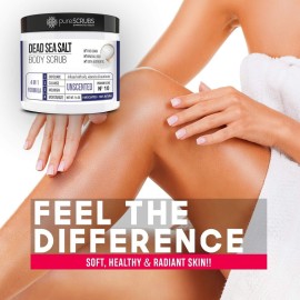 pureSCRUBS Premium Unscented Body Scrub Set - Large 16oz Dead Sea Salt Body Scrub With Infused Essential Oils & Nutrients, Includes Wooden Spoon, Loofah & Oatmeal Exfoliating Bar Soap pureSCRUBS Premium Unscented Body Scrub Set - Large 16oz Dead Sea Salt Body Scrub With Infused Essential Oils & Nutrients, Includes Wooden Spoon, Loofah & Oatmeal Exfoliating Bar Soap