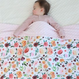 BORITAR Baby Blanket for Girls Super Soft Double Layer Minky with Dotted Backing, Receiving Blanket with Elegant Floral Multicolor Printed Blanket 30 x 40 Inch(75x100cm) BORITAR Baby Blanket for Girls Super Soft Double Layer Minky with Dotted Backing, Receiving Blanket with Elegant Floral Multicolor Printed Blanket 30 x 40 Inch(75x100cm)