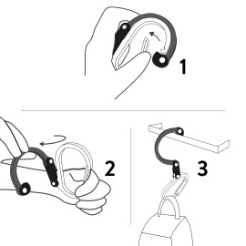 GEAR AID HEROCLIP Carabiner Clip and Hook (Small) For Purse, Stroller, and Backpack, Stealth Black GEAR AID HEROCLIP Carabiner Clip and Hook (Small) For Purse, Stroller, and Backpack, Stealth Black