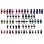 ANBALA Mini Claw Clips, 65pcs No-Slip Grip Jaw Clips Glitter Teeth Clips Rhinestone Metal Clamps Mix Colored Flower Hair Accessories for Women Girls