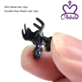 ANBALA Mini Claw Clips, 65pcs No-Slip Grip Jaw Clips Glitter Teeth Clips Rhinestone Metal Clamps Mix Colored Flower Hair Accessories for Women Girls ANBALA Mini Claw Clips, 65pcs No-Slip Grip Jaw Clips Glitter Teeth Clips Rhinestone Metal Clamps Mix Colored Flower Hair Accessories for Women Girls