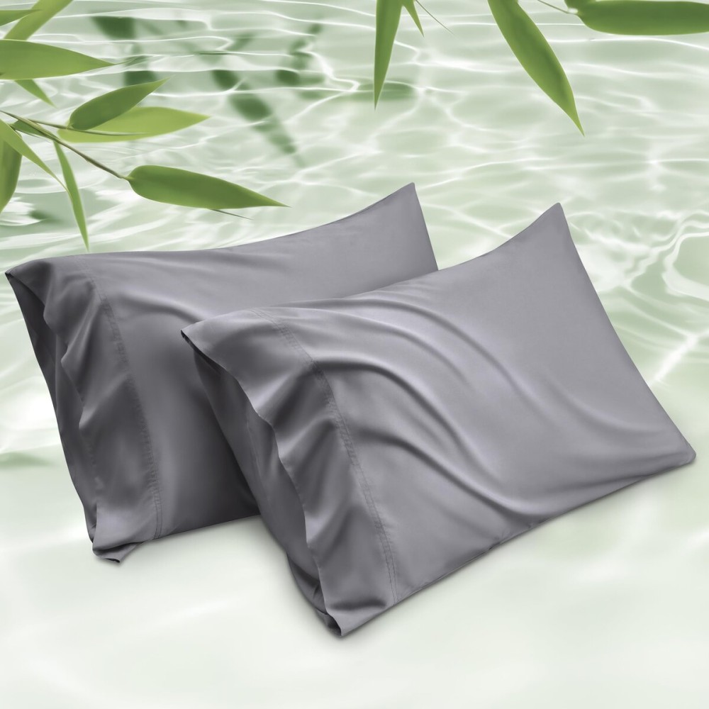 Bedsure Cooling Pillow Cases Queen Size Set of 2, Rayon Derived from Bamboo Cooling Pillowcases for Hot Sleepers, Cool Pillow Covers with Envelope Closure, Gifts for Women Men, Dark Grey, 20x30 Inches Bedsure Cooling Pillow Cases Queen Size Set of 2, Rayon Derived from Bamboo Cooling Pillowcases for Hot Sleepers, Cool Pillow Covers with Envelope Closure, Gifts for Women Men, Dark Grey, 20x30 Inches