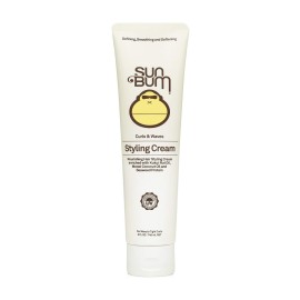 Sun Bum Curls and Waves Styling Cream - Lightweight Formula for Wavy and Curly Hair - Nourishing Kukui Nut and Coconut Oil - Frizz Free finish - Vegan and Cruelty Free - 5 oz