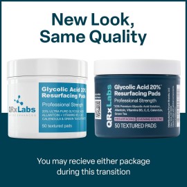 Glycolic Acid 20% Resurfacing Pads for Face & Body with Vitamins B5, C & E, Green Tea, Calendula, Allantoin - Exfoliates Surface Skin and Reduces Appearance of Fine Lines and Wrinkles - Peel Pads