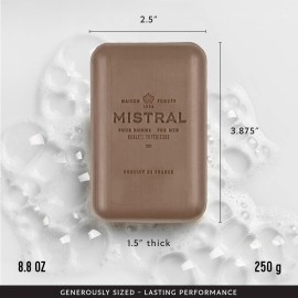 Mistral Teak Wood Luxury Bar Soap for Men | Mens Natural Soap Bar | Paraben, Phthalates Free | Moisturizing & Triple-Milled Natural Soap for Men - Made in France | Large, 8.8 oz Mistral Teak Wood Luxury Bar Soap for Men | Mens Natural Soap Bar | Paraben, Phthalates Free | Moisturizing & Triple-Milled Natural Soap for Men - Made in France | Large, 8.8 oz