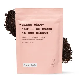 Frank Body Original Coffee Scrub, 7.05oz | Natural & Cruelty Free Exfoliating Body Scrub | Hydrating Vegan Scrub Skin Care For Stretch Marks, Acne, Cellulite | 1ct Frank Body Original Coffee Scrub, 7.05oz | Natural & Cruelty Free Exfoliating Body Scrub | Hydrating Vegan Scrub Skin Care For Stretch Marks, Acne, Cellulite | 1ct
