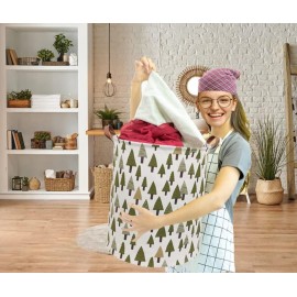 Sanjiaofen Large Storage Bins,Canvas Fabric Laundry Basket Collapsible Storage Baskets for Home,Office,Toy Organizer,Home Decor (Tree) Sanjiaofen Large Storage Bins,Canvas Fabric Laundry Basket Collapsible Storage Baskets for Home,Office,Toy Organizer,Home Decor (Tree)