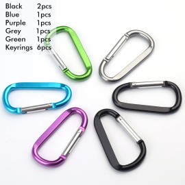 6PCS Carabiner Caribeaner Clip,3 Large Aluminum D Ring Shape Carabeaner Keychain Hook 6PCS Carabiner Caribeaner Clip,3 Large Aluminum D Ring Shape Carabeaner Keychain Hook